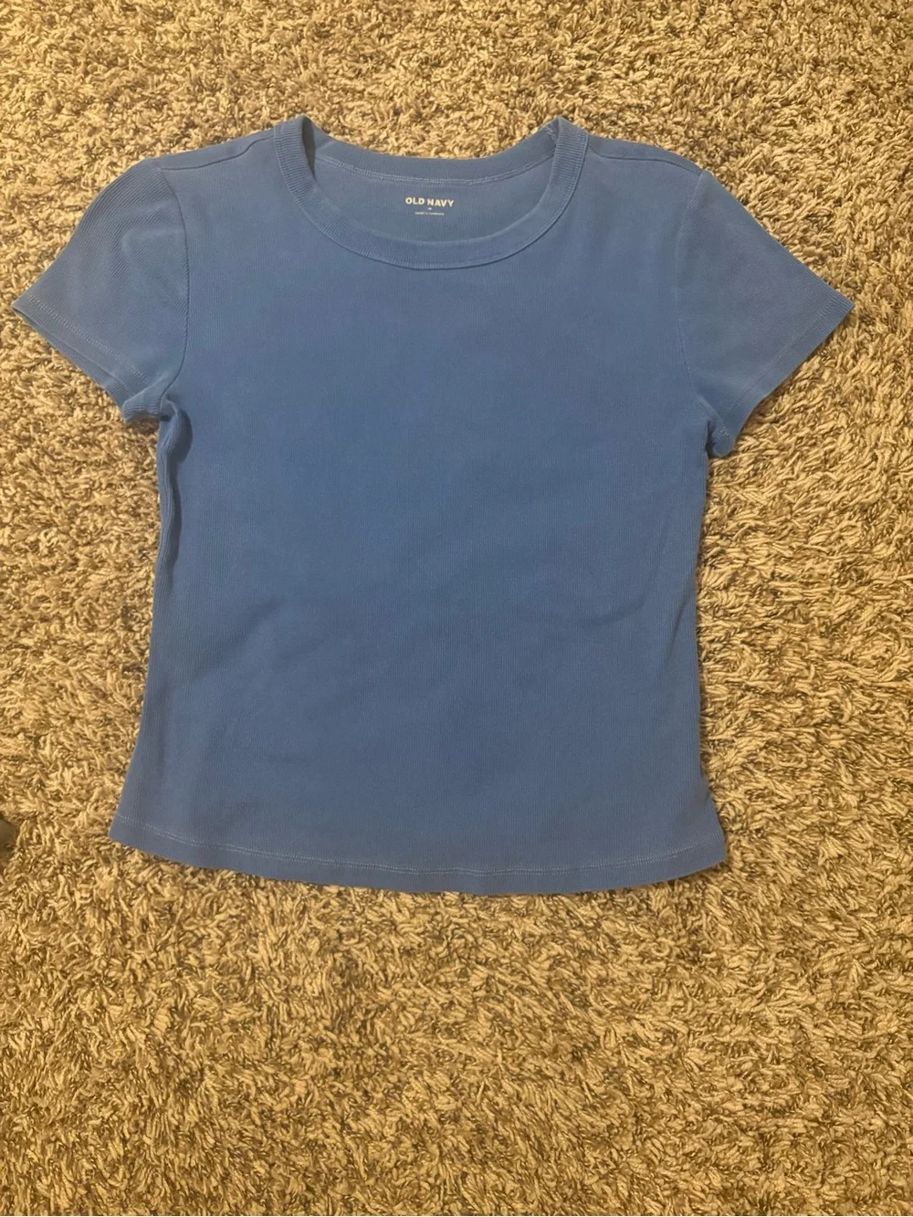 Old Navy Blue Short-Sleeve Tee with Green Tee Layer